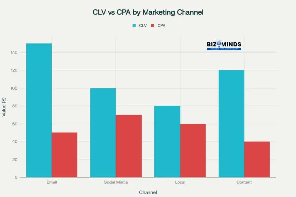 CLV vs CPA across Marketing Channels for Small Business