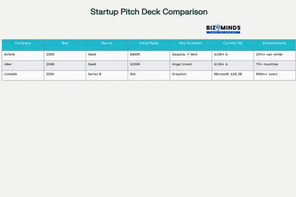 Startup Pitch Deck Comparison
