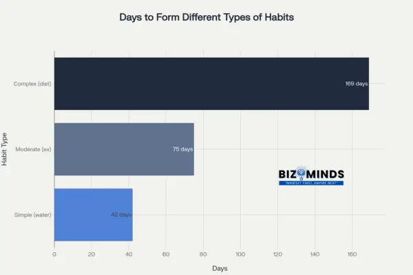 Days to Form Different Types of Self Improvement Habits