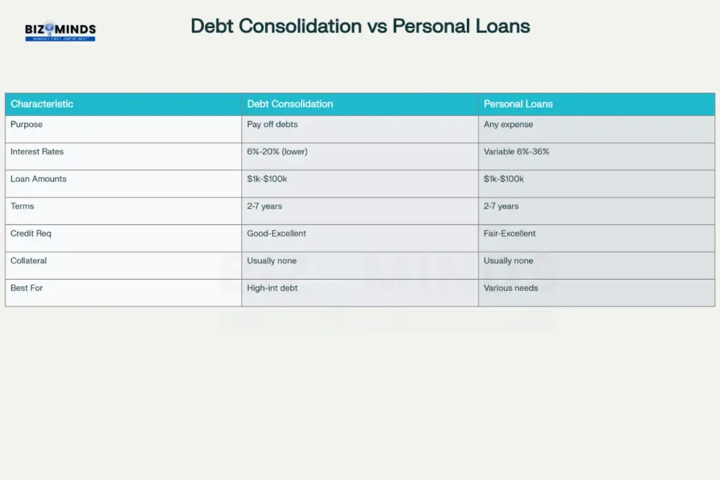 Debt consolidation loans vs. personal loans
