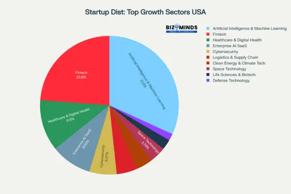 Distribution of startup companies USA