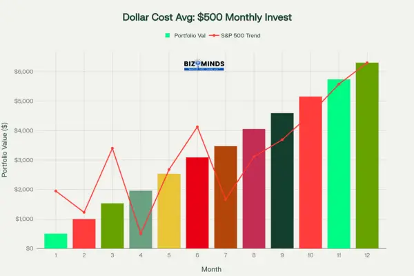 Dollar cost average - 500 monthly invest