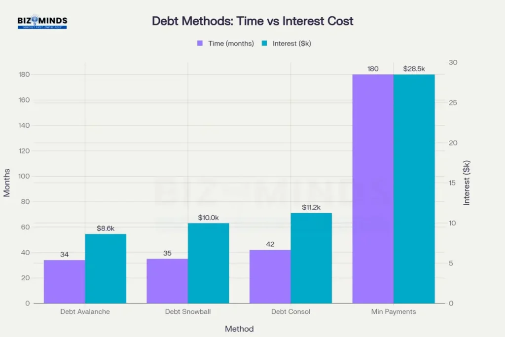 Effective Debt Management Methods - Time vs Interest Cost