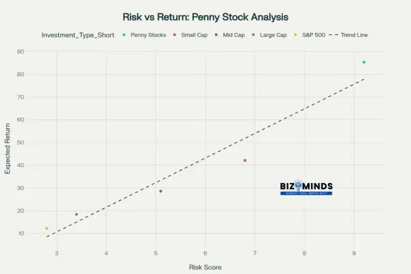 Risk versus return - Penny Stocks Analysis