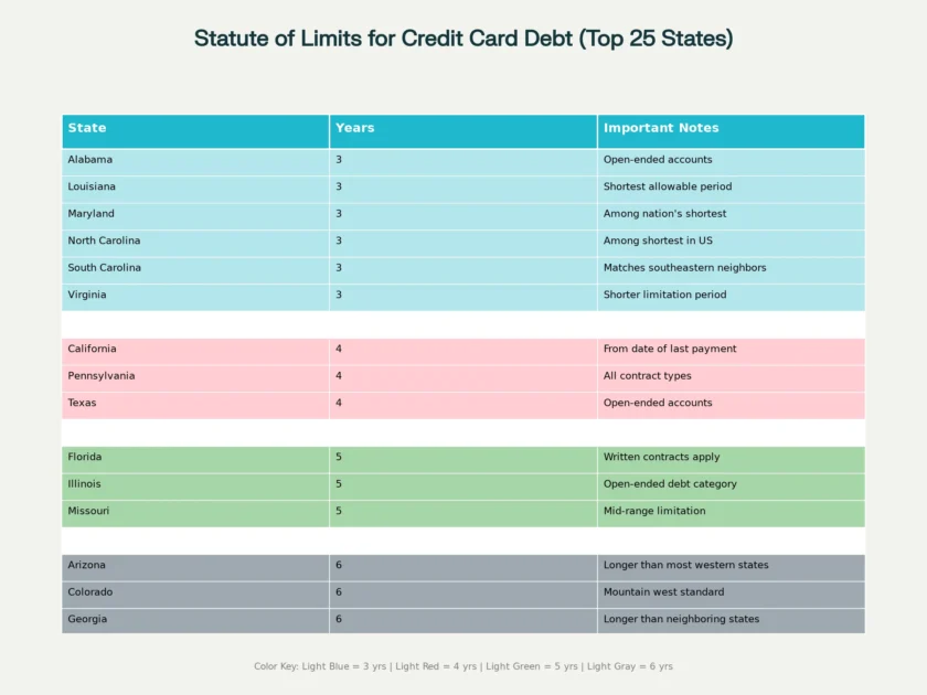 Statute of limit for Credit Card Debt