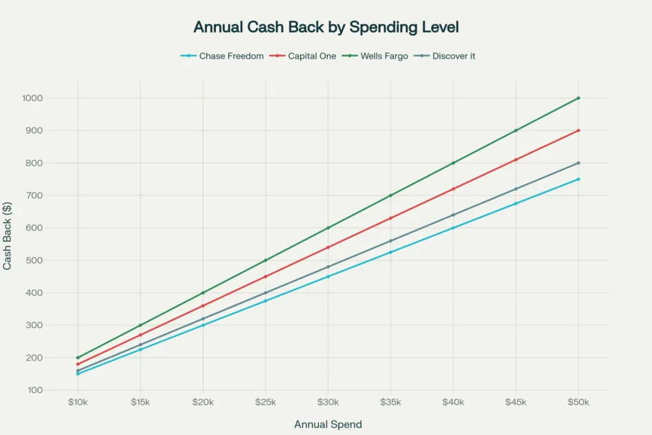 Annual Cash Back vs. Total Spending