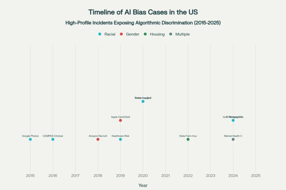 Timeline of AI bias cases in the US