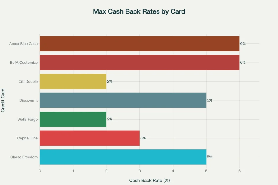 Top credit card rewards programs - cashback rates