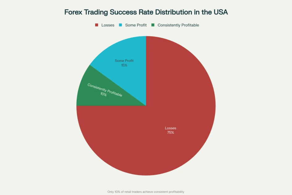 Distribution of forex trader profitability in the United States