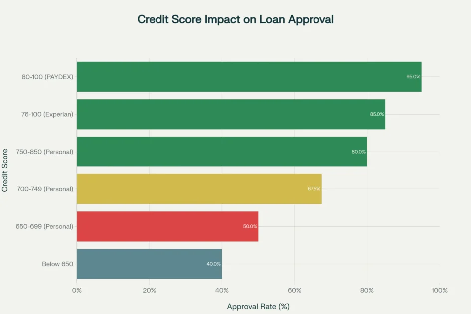 Impact of business credit scores on loan approval